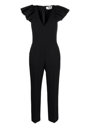 MSGM ruffle-sleeve tailored jumpsuit - Black