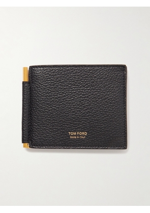 TOM FORD - Full-Grain Leather Billfold Wallet with Money Clip - Men - Black