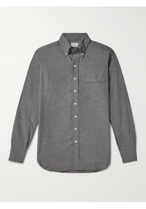 Kingsman - Drake's Button-Down Collar Cotton-Flannel Shirt - Men - Gray - UK/US 15