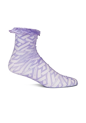 VERSACE Tulle Monogram Socks in Orchid - Lavender. Size S (also in ).