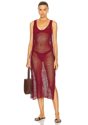 HAIGHT. Knit Beth Dress in Bordeaux - Red. Size L (also in M, S, XS).