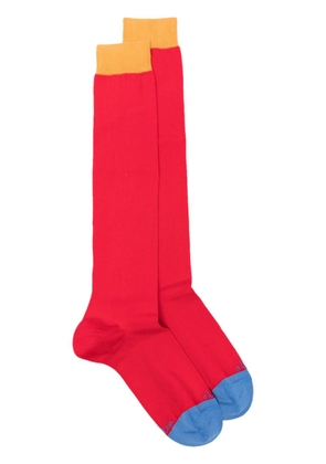 Altea logo-intarsia colour-block socks - Red