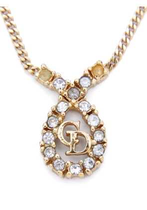 Christian Dior pre-owned CD crystal-embellished necklace - Gold