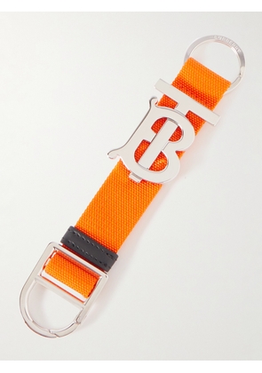 Burberry - Leather-Trimmed Webbing Key Ring - Men - Orange