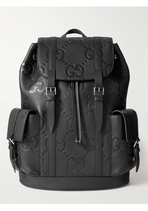 Gucci - Jumbo GG Logo-Embossed Leather Backpack - Men - Black