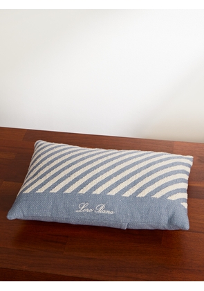 Loro Piana - Moai Striped Cotton-Blend Bouclé Beach Pillow - Men - Blue