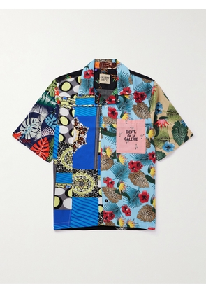 Gallery Dept. - Parker Camp-Collar Logo-Embroidered Patchwork Floral-Print Woven Shirt - Men - Blue - S