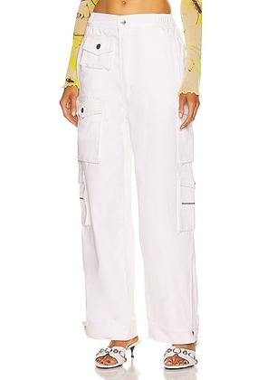 EB Denim Cargo Pants in White - White. Size L (also in M, S, XL, XS, XXS).