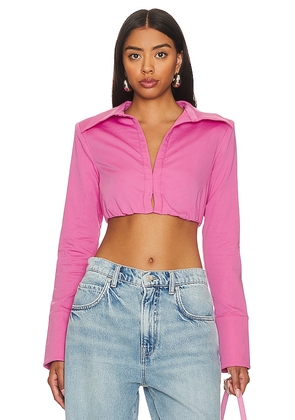 Camila Coelho Bardem Crop Top in Pink. Size S.