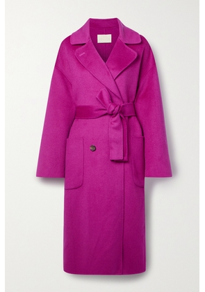 Ulla Johnson - Brigitte Double-breasted Belted Wool-blend Felt Coat - Pink - x small,small,medium,large,x large