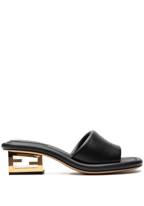 Fendi Baguette 60mm leather slide sandals - Black