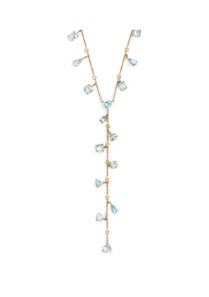 Jacquie Aiche Yellow Gold, Diamond And Aquamarine Shaker Necklace