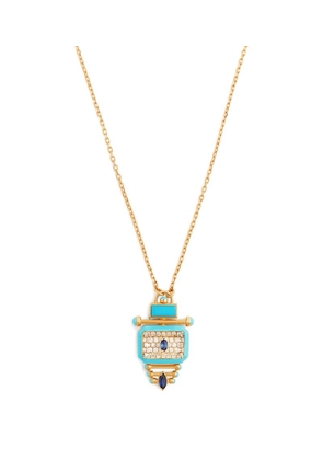 L'Atelier Nawbar Yellow Gold, Diamond And Sapphire Capture Little Blue Jay Necklace