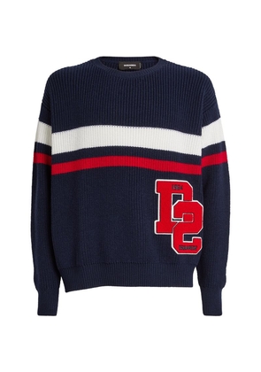 Dsquared2 Wool Ribbed Varsity Sweater