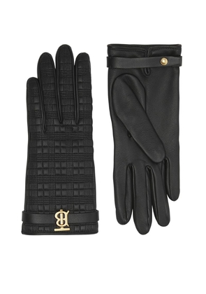 Burberry Quilted Leather TB Monogram Gloves