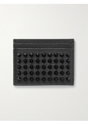Christian Louboutin - Kios Studded Full-Grain Leather Cardholder - Men - Black