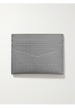 Givenchy - Appliquéd Logo-Embossed Leather Cardholder - Men - Gray