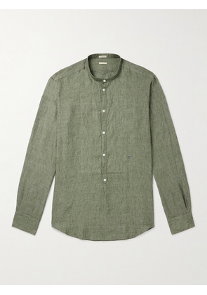 Massimo Alba - Kos Grandad-Collar Linen Half-Placket Shirt - Men - Green - S