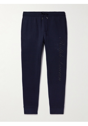 Ralph Lauren Purple Label - Script Logo-Embroidered Cotton-Blend Jersey Sweatpants - Men - Blue - S