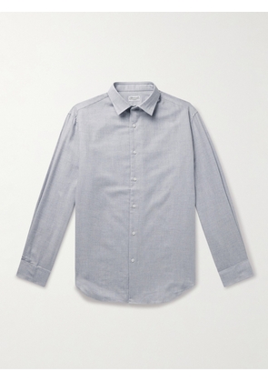 Charvet - Brushed Cotton and Wool-Blend Shirt - Men - Gray - EU 38
