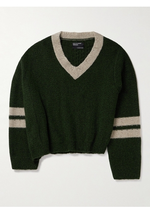 Enfants Riches Déprimés - Asymmetric Striped Brushed-Cashmere Sweater - Men - Green - S