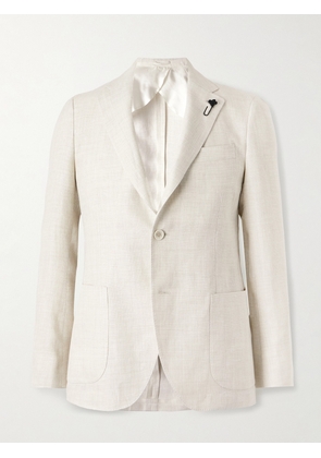 Lardini - Slim-Fit Linen and Wool-Blend Twill Blazer - Men - White - IT 46