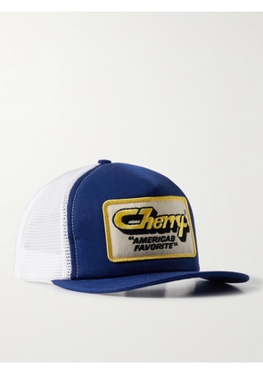Cherry Los Angeles - America's Favorite Logo-Appliquéd Twill and Mesh Trucker Cap - Men - Blue