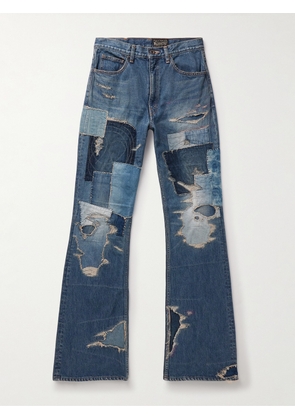 KAPITAL - Crazy Dixie Flared Distressed Patchwork Jeans - Men - Blue - UK/US 30