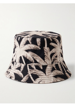 Palm Angels - Printed Cotton-Canvas Bucket Hat - Men - Black