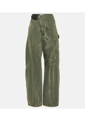 JW Anderson Twisted high-rise straight jeans