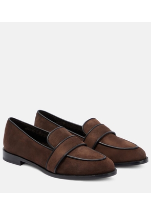 Aquazzura Martin shearling-lined suede loafers