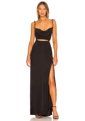 For Love & Lemons Kyra Cut Out Maxi Dress in Black. Size XL.