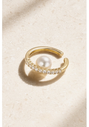 Mizuki - 18-karat Gold, Diamond And Pearl Ear Cuff - One size