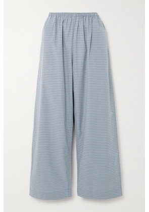 Deiji Studios - Ease Checked Organic Cotton Pants - Blue - x small,small,medium,large,x large