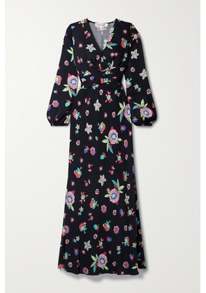 Diane von Furstenberg - Monika Wrap-effect Floral-print Crepe De Chine Maxi Dress - Black - US0,US2,US4,US6,US8,US10,US12,US14