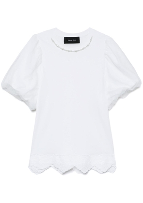 Simone Rocha pearl-embellished cotton T-shirt - White