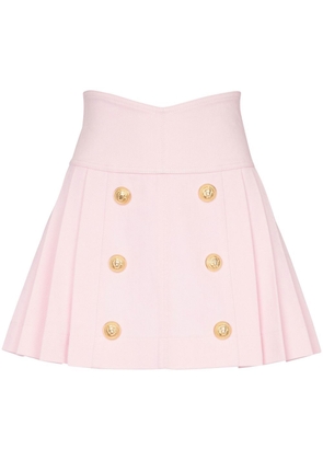 Balmain button-front denim miniskirt - Pink