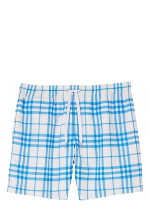 Burberry checkered drawstring swim shorts - White