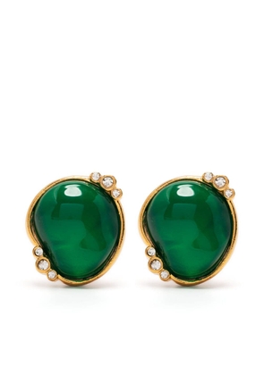 Kenneth Jay Lane crystal-embellished gemstone earrings - Green