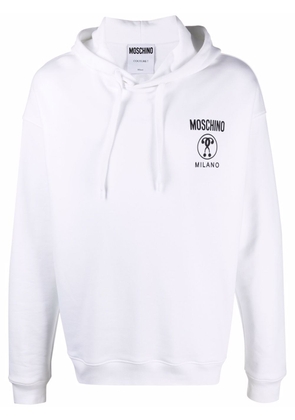 Moschino Double Question Mark logo-print hoodie - White