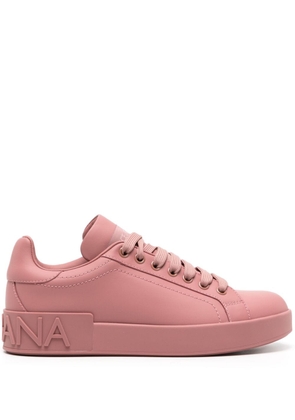 Dolce & Gabbana Portofino leather sneakers - Pink