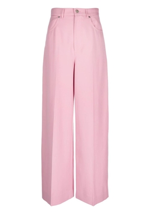Gucci pressed-crease wool tailored trousers - Pink