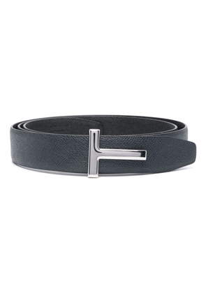 TOM FORD T Icon grained-leather belt - Blue
