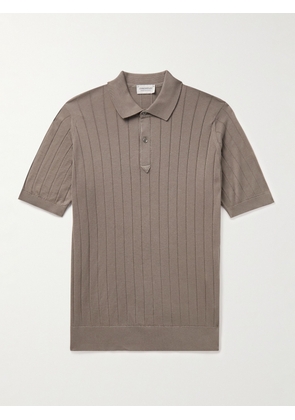 John Smedley - Ribbed Sea Island Cotton Polo Shirt - Men - Brown - S
