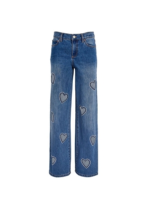 Alice + Olivia Heart Cut-Out Karrie Jeans