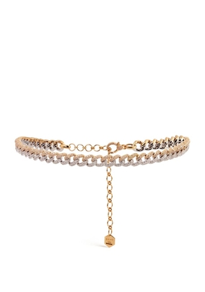 Shay Yellow Gold And Diamond Pavé Link Choker Necklace