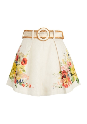 Zimmermann Linen Floral Shorts