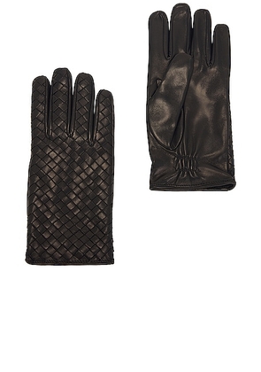 Bottega Veneta Intreccio Gloves in Black - Black. Size 7.5 (also in ).