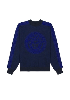 VERSACE Sweater in Navy - Navy. Size 48 (also in ).