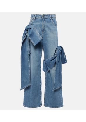 Blumarine High-rise bow-detail straight jeans